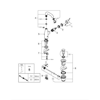 GROHE 23462DC1 - Umyvadlová baterie ESSENCE velikost M nerez