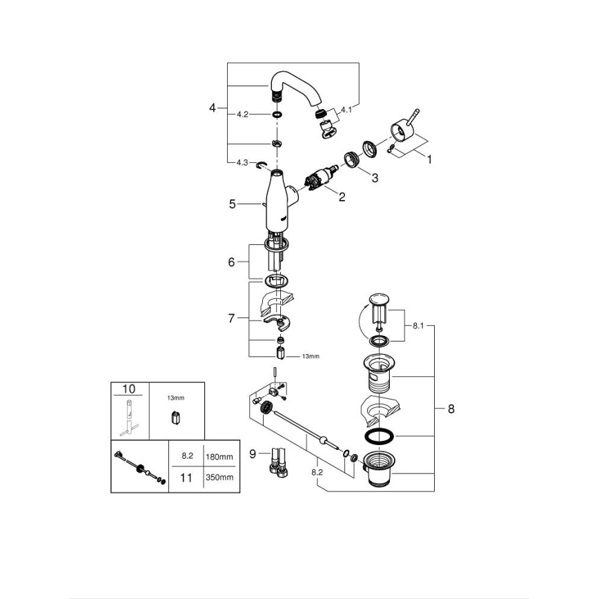 GROHE 23462DL1 - Umyvadlová baterie ESSENCE velikost M bronzová