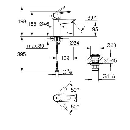 GROHE 23550002 - Umyvadlová baterie START DN 15 lesklý chrom