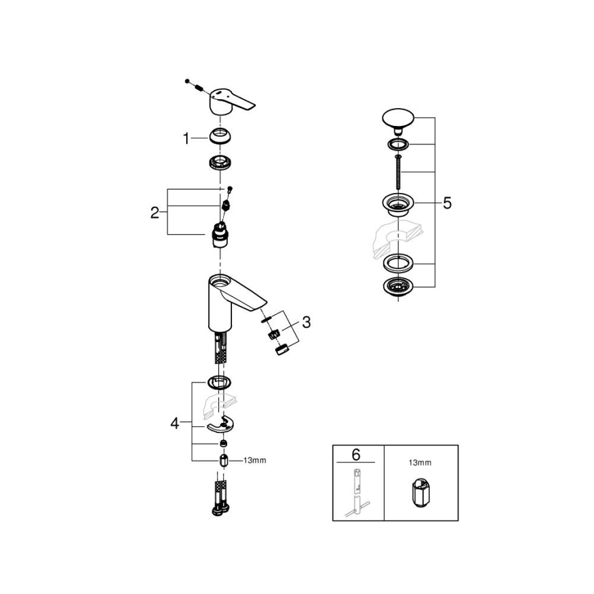 GROHE 23551002 - Umyvadlová baterie START velikost S lesklý chrom