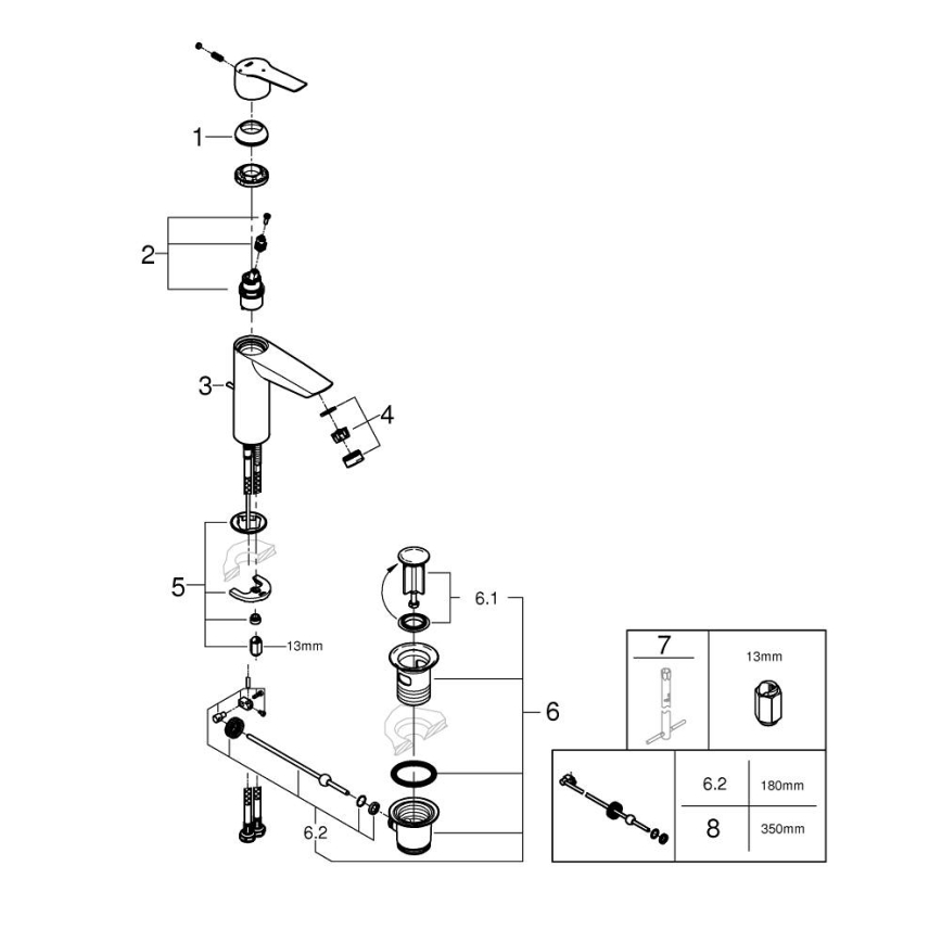 GROHE 23552002 - Umyvadlová baterie START 192 mm lesklý chrom