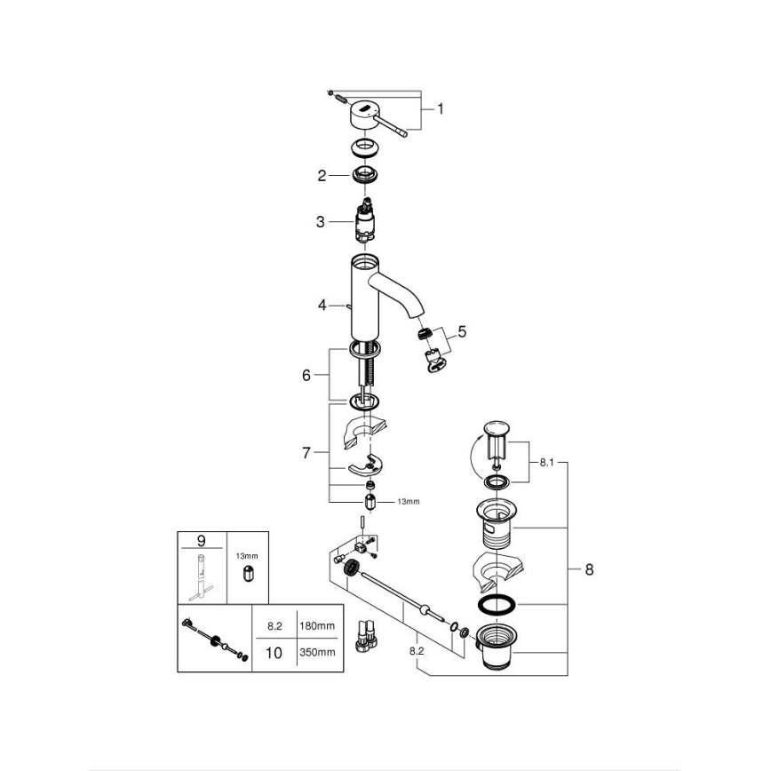 GROHE 23589DL1 - Umyvadlová baterie ESSENCE velikost S bronzová