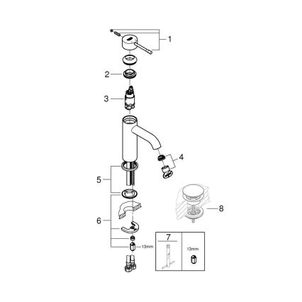 GROHE 23590DA1 - Umyvadlová baterie ESSENCE DN 15 bronzová