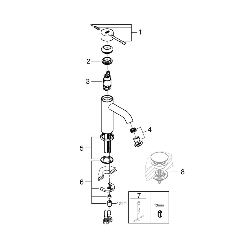 GROHE 23590DA1 - Umyvadlová baterie ESSENCE DN 15 bronzová