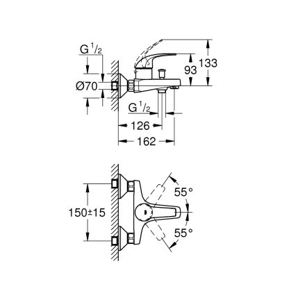 GROHE 23599000 - Vanová baterie EUROSMART DN 15 lesklý chrom
