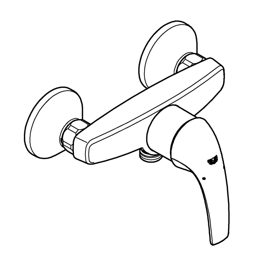 GROHE 23631000 - Sprchová baterie BAUCURVE 150 mm lesklý chrom