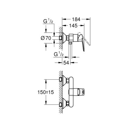GROHE 23634000 - Sprchová baterie BAULOOP DN 15 lesklý chrom