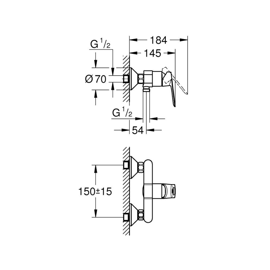 GROHE 23634000 - Sprchová baterie BAULOOP DN 15 lesklý chrom