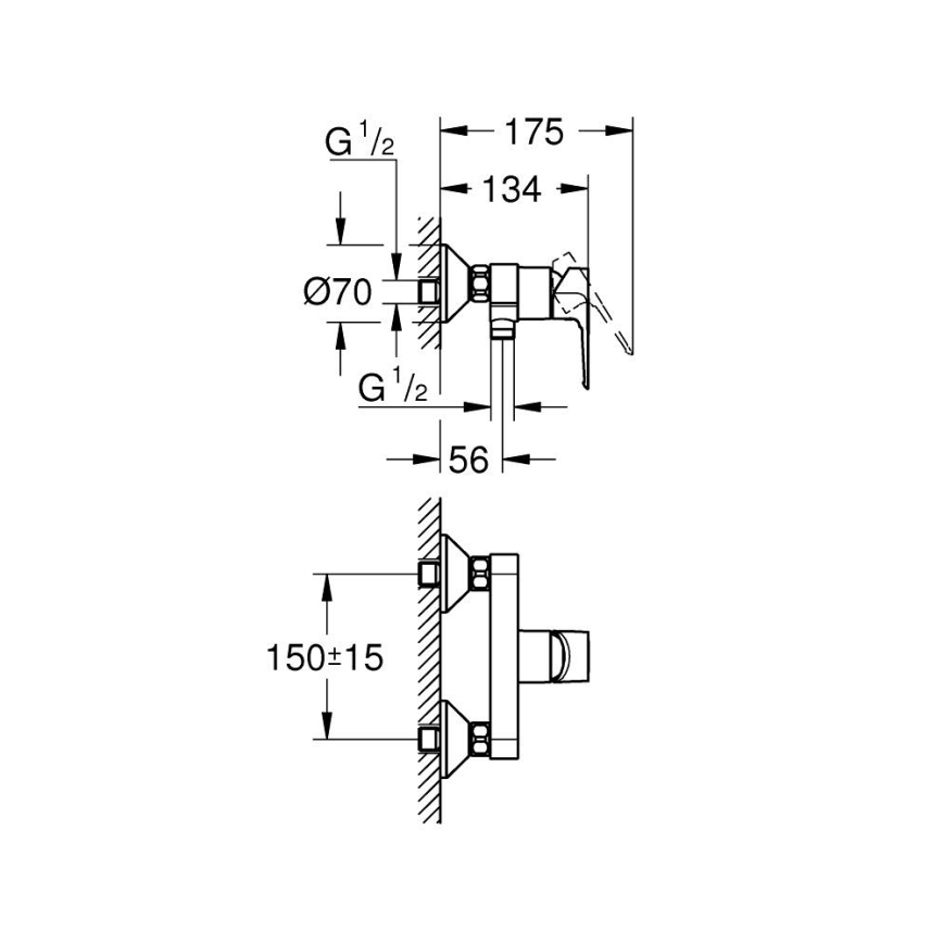 GROHE 23634001 - Sprchová baterie DN 15 lesklý chrom