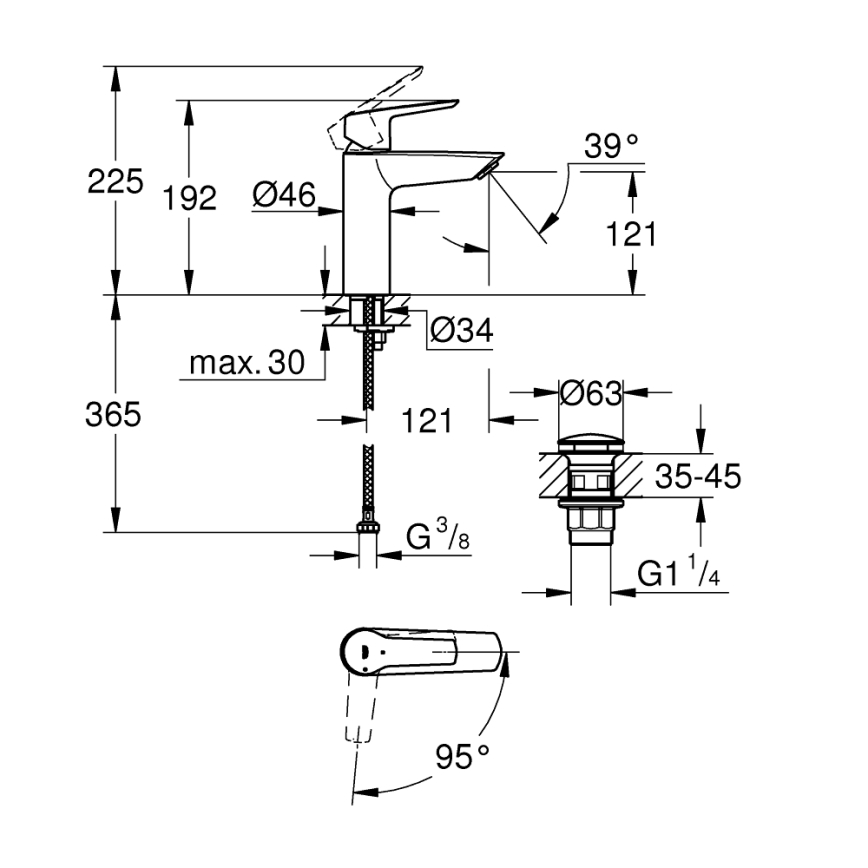 GROHE 23746002 - Umyvadlová baterie START velikost M lesklý chrom