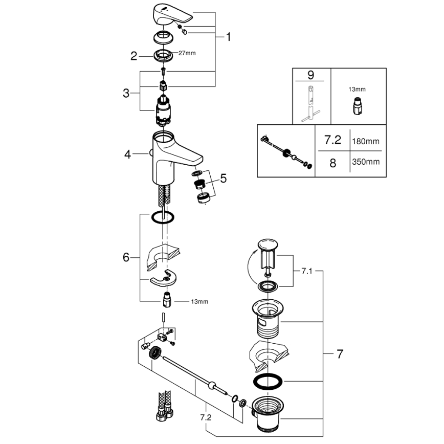 GROHE 23769000 - Umyvadlová baterie START FLOW lesklý chrom