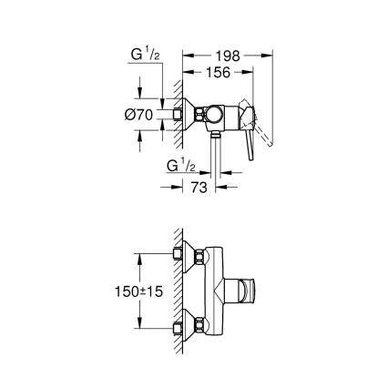 GROHE 23786000 - Sprchová baterie START CLASSIC 150 mm lesklý chrom