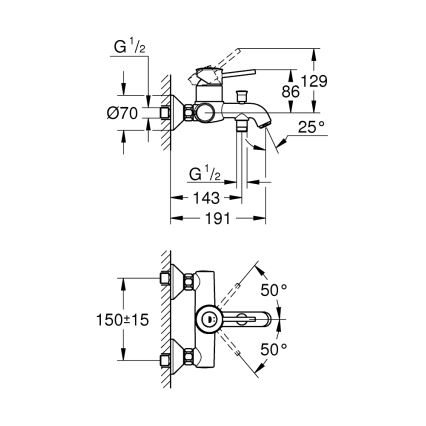GROHE 23787000 - Vanová baterie START CLASSIC DN 15 lesklý chrom