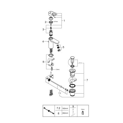 GROHE 23803000 - Umyvadlová baterie EUROSMART velikost S lesklý chrom