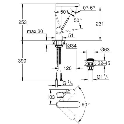 GROHE 23873003 - Umyvadlová baterie PLUS velikost L lesklý chrom