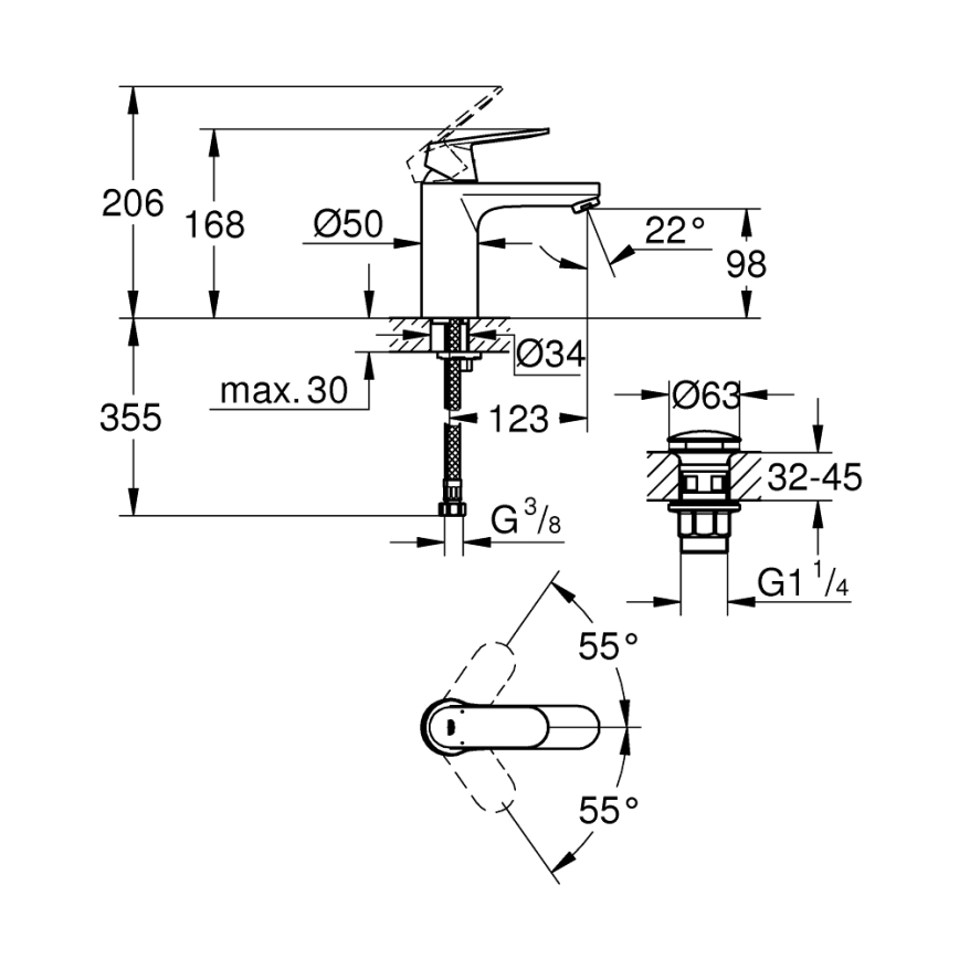 GROHE 23926000 - Umyvadlová baterie DN 15 velikost M lesklý chrom