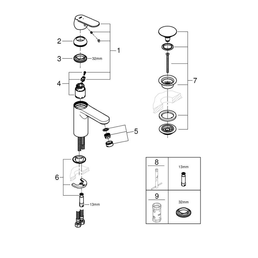 GROHE 23928000 - Umyvadlová baterie DN 15 velikost M lesklý chrom