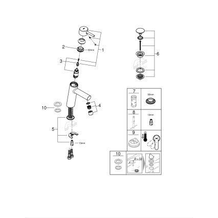 GROHE 23932001 - Umyvadlová baterie EUROSMART velikost M lesklý chrom