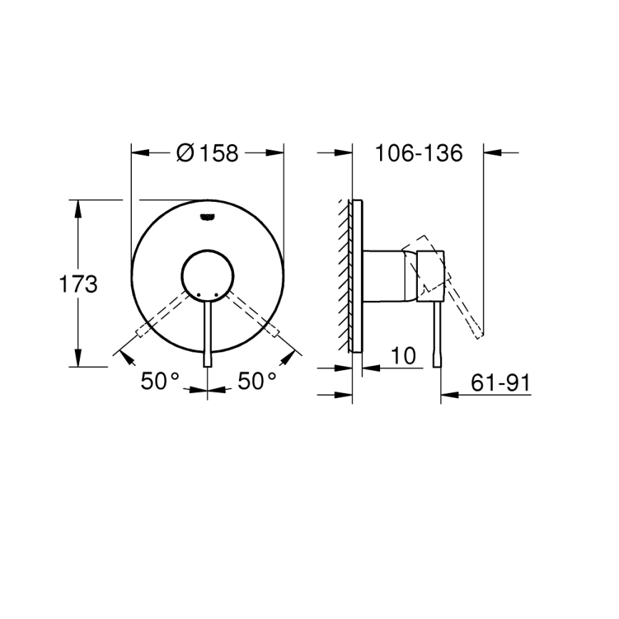 GROHE 24057GN1 - Sprchová baterie ESSENCE zlatá