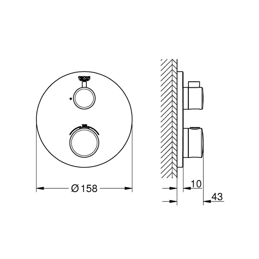 GROHE 24075000 - Termostatická baterie GROHTHERM lesklý chrom