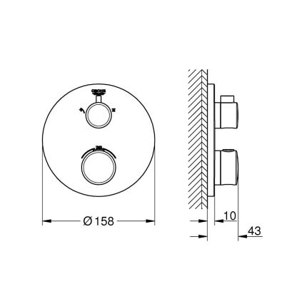 GROHE 24076000 - Termostatická sprchová baterie GROHTHERM lesklý chrom