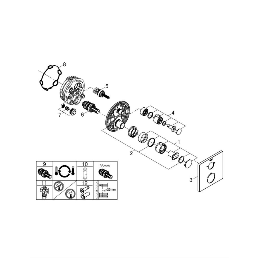 GROHE 24079000 - Termostatická sprchová baterie GROHTHERM lesklý chrom