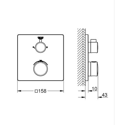 GROHE 24079000 - Termostatická sprchová baterie GROHTHERM lesklý chrom