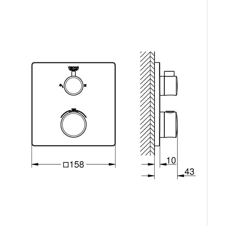 GROHE 24079000 - Termostatická sprchová baterie GROHTHERM lesklý chrom