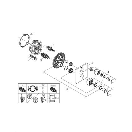 GROHE 24154000 - Termostatická baterie GROHTHERM CUBE lesklý chrom