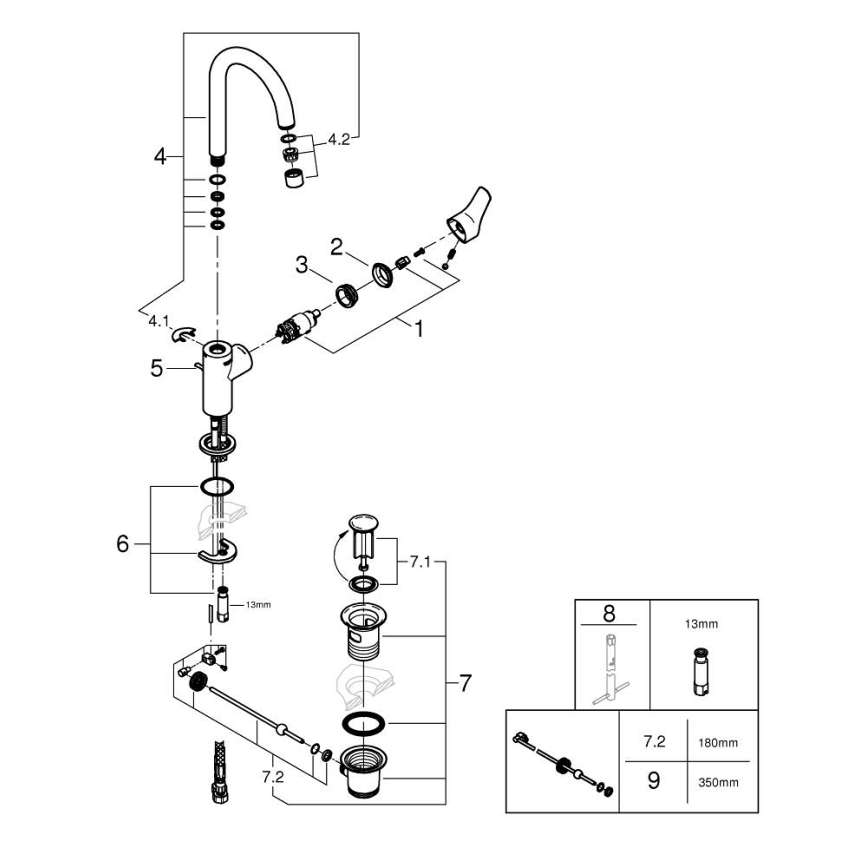 GROHE 24203002 - Umyvadlová baterie START velikost L lesklý chrom