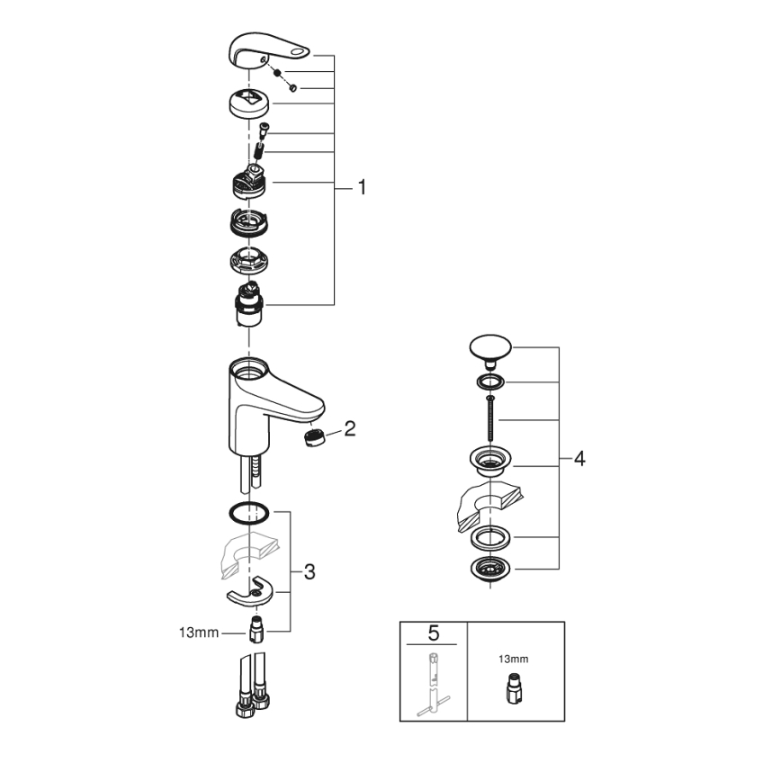 GROHE 24319001 - Umyvadlová baterie SWIFT 162 mm lesklý chrom