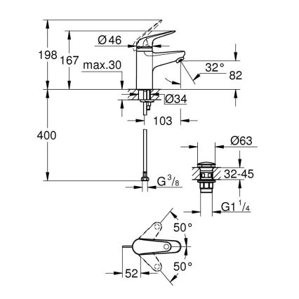 GROHE 24319001 - Umyvadlová baterie SWIFT 162 mm lesklý chrom