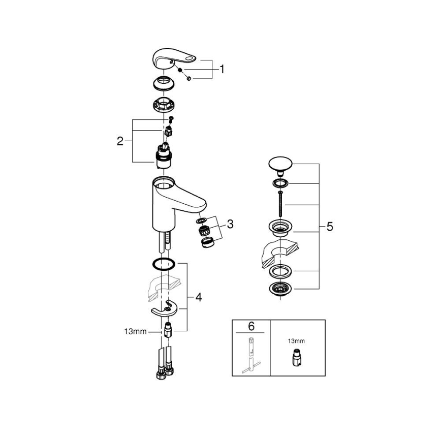 GROHE 24326001 - Umyvadlová baterie SWIFT DN 15 velikost M lesklý chrom