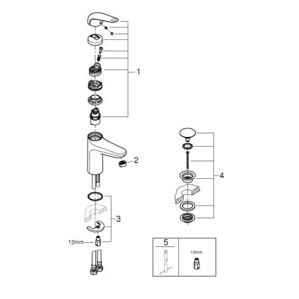 GROHE 24327001 - Umyvadlová baterie SWIFT velikost M lesklý chrom