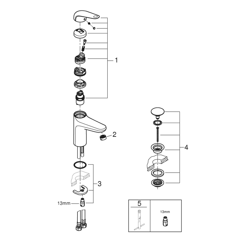 GROHE 24327001 - Umyvadlová baterie SWIFT velikost M lesklý chrom