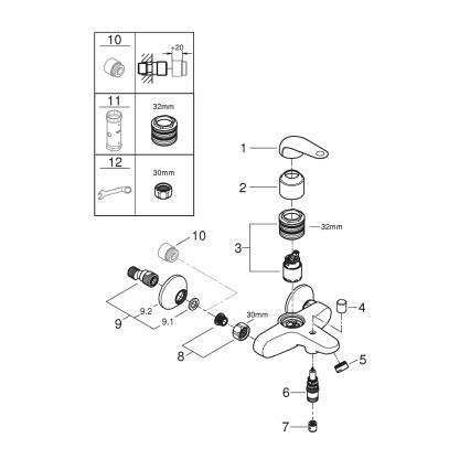 GROHE 24335001 - Vanová baterie DN 15 lesklý chrom