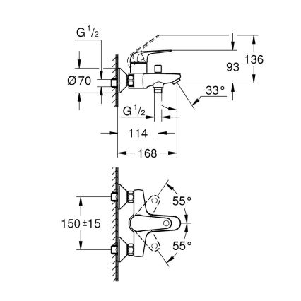 GROHE 24335001 - Vanová baterie DN 15 lesklý chrom