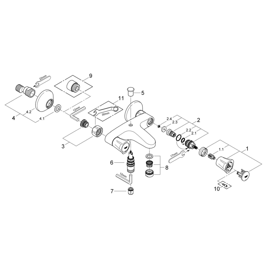 GROHE 25450001 - Vanová baterie COSTA L DN 15 lesklý chrom