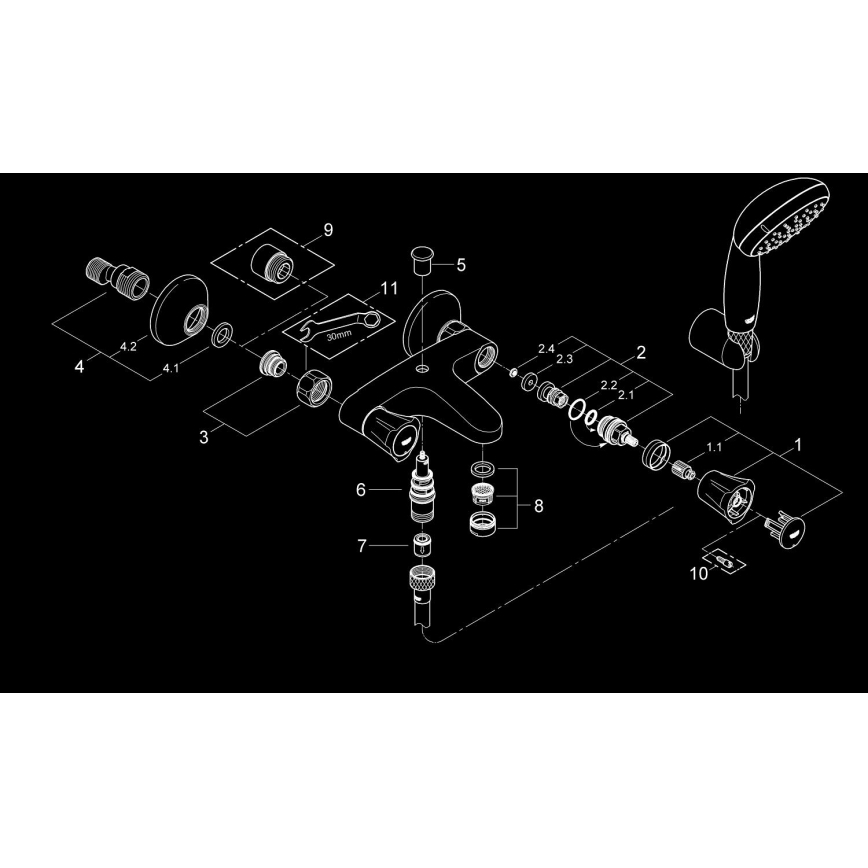 GROHE 2546010A - Vanová baterie COSTA L DN 15 lesklý chrom
