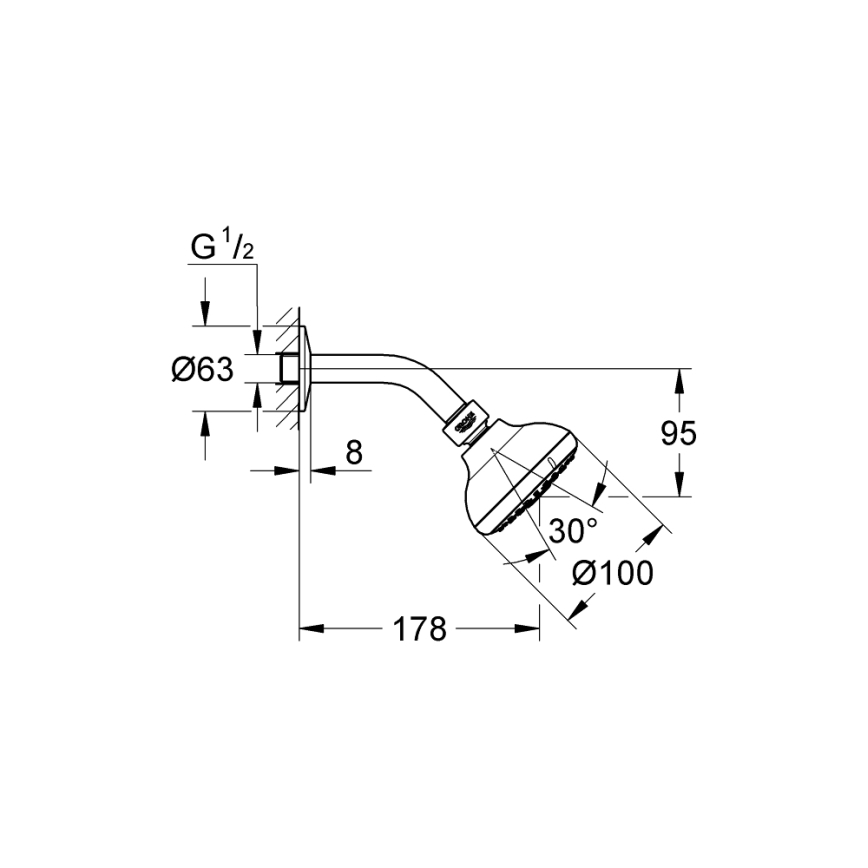 GROHE 26088001 - Hlavová sprcha TEMPESTA 100 100 mm lesklý chrom