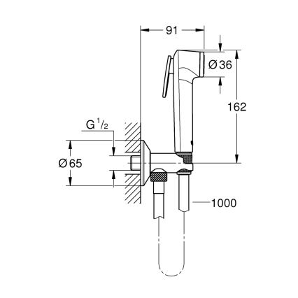 GROHE 26358000 - Nástěnný set TEMPESTA-F s ruční bidetovou sprškou 1000 mm chrom
