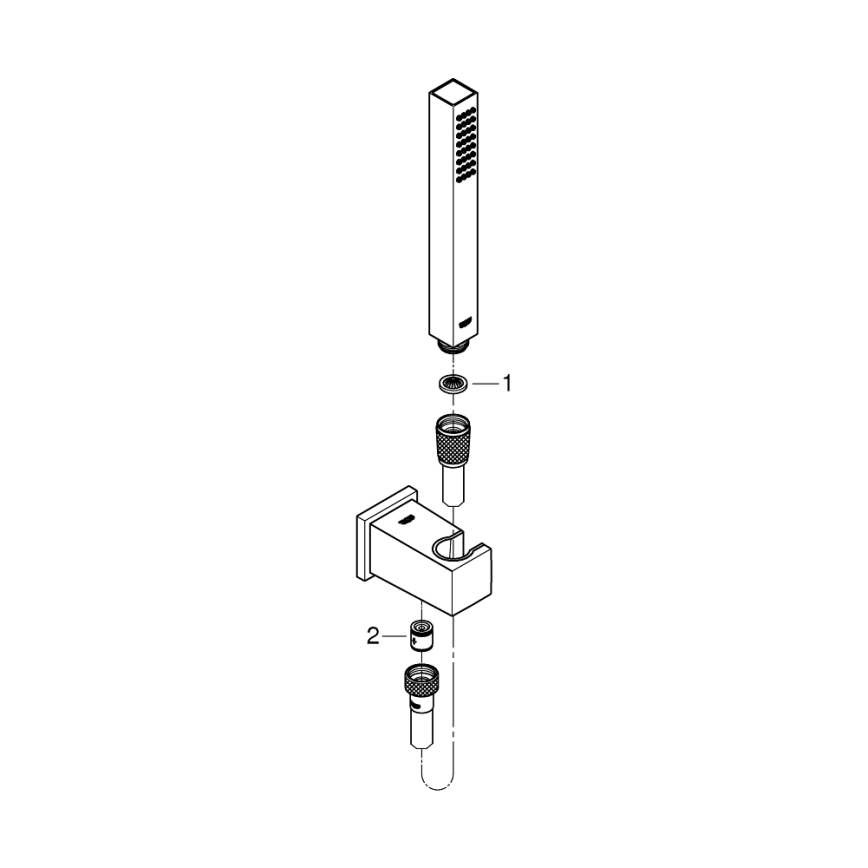 GROHE 26405000 - Set s držákem na stěnu EUPHORIA CUBE STICK 1250 mm lesklý chrom