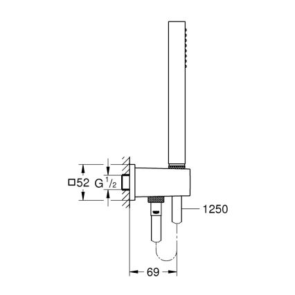 GROHE 26405000 - Set s držákem na stěnu EUPHORIA CUBE STICK 1250 mm lesklý chrom