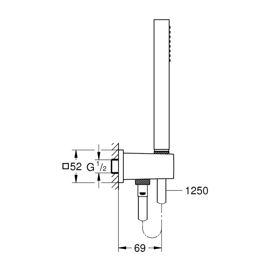 GROHE 26405000 - Set s držákem na stěnu EUPHORIA CUBE STICK 1250 mm lesklý chrom