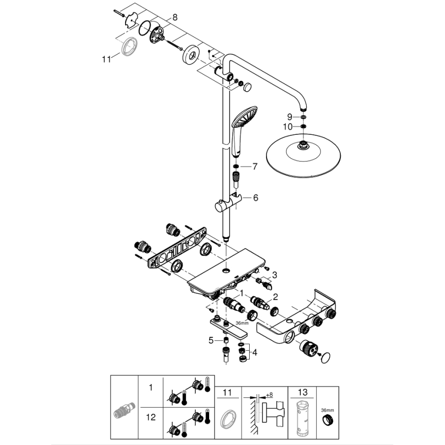 GROHE 26510000 - Sprchový systém EUPHORIA SMARTCONTROL 450 mm lesklý chrom