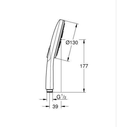 GROHE 26574GN0 - Ruční sprcha RAINSHOWER SMARTACTIVE 130 zlatá