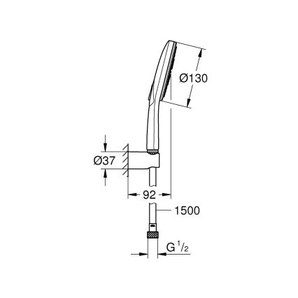 GROHE 26581000 -Set pro upevnění na zeď RAINSHOWER SMARTACTIVE 130 1500 mm chrom