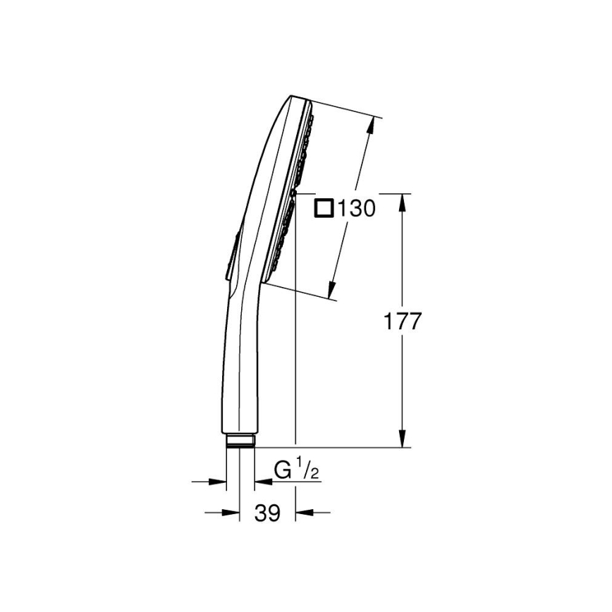 GROHE 26582000 - Ruční sprcha RAINSHOWER SMARTACTIVE 130 CUBE lesklý chrom