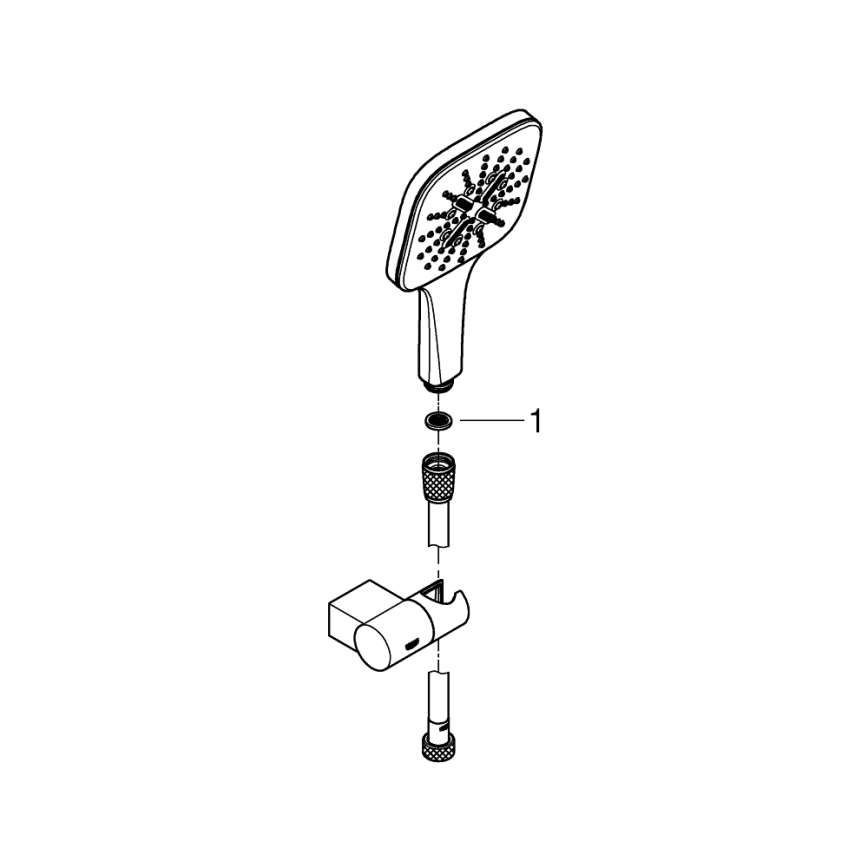 GROHE 26588000 - Set ruční sprchy RAINSHOWER SMARTACTIVE 130 CUBE lesklý chrom