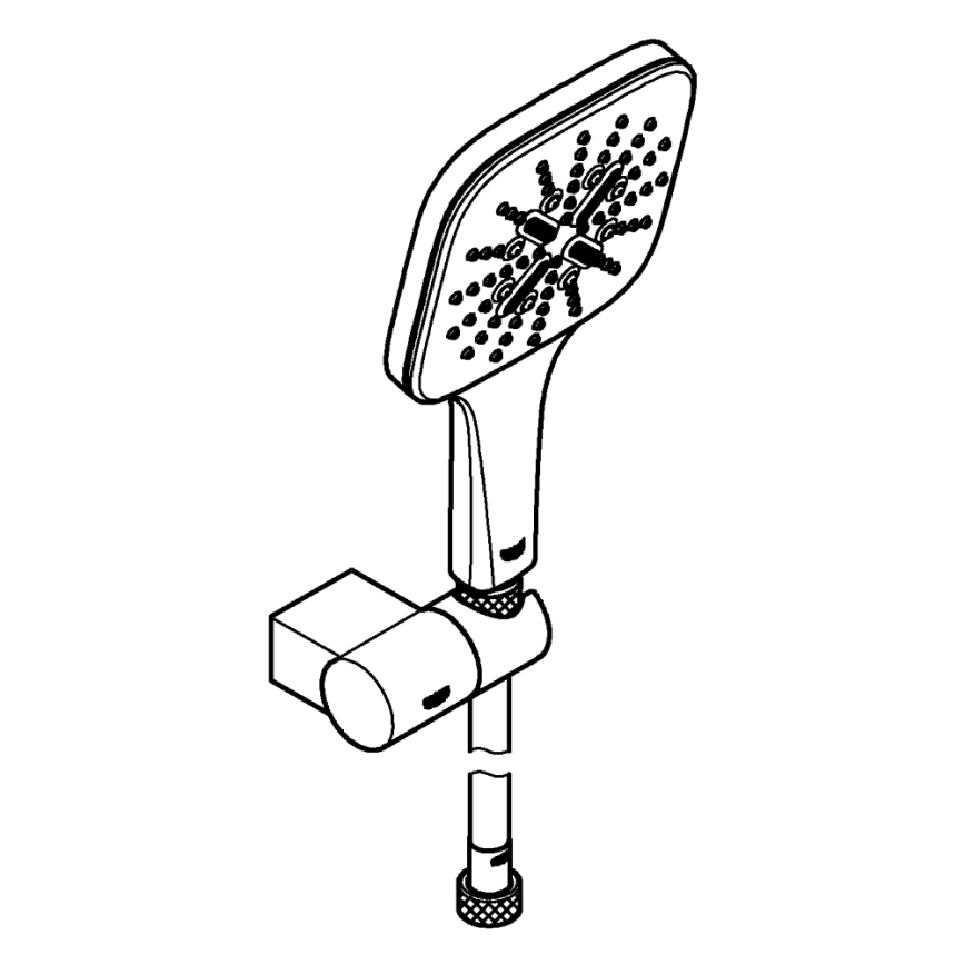 GROHE 26588000 - Set ruční sprchy RAINSHOWER SMARTACTIVE 130 CUBE lesklý chrom